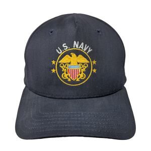 Bancroft Cap Vintage US Navy Snapback Trucker Hat Blue Size L Made in USA